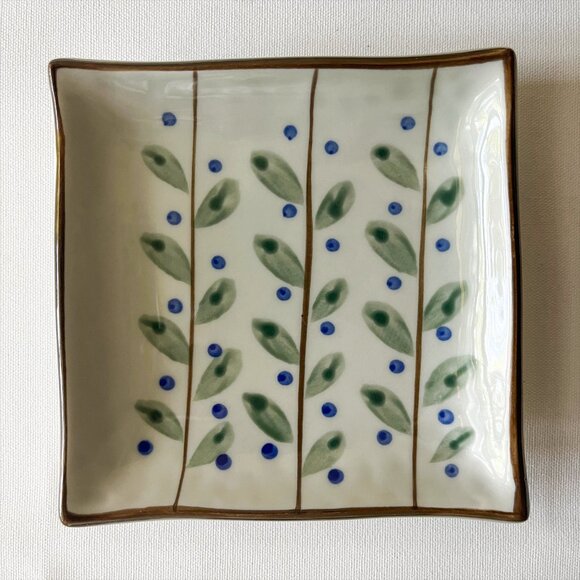 Japanese Hand Painted Sushi Soy Sauce Dishes Set 6 Assorted Square Side Plates - Picture 6 of 13